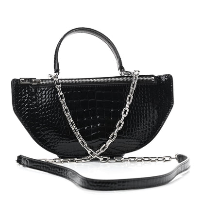 Alexander Wang Crocodile Embossed Patent Mini Top Handle Attica Belt Bag Black 2 of 8