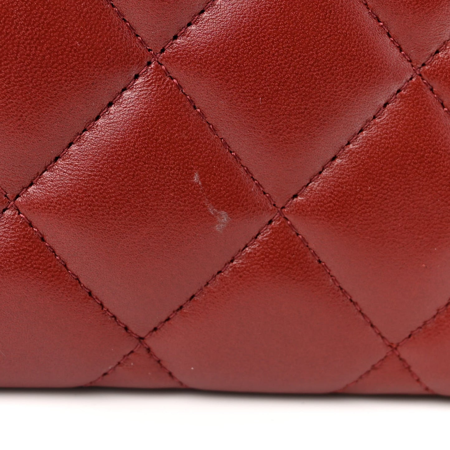 Lambskin Quilted Jumbo Double Flap Burgundy