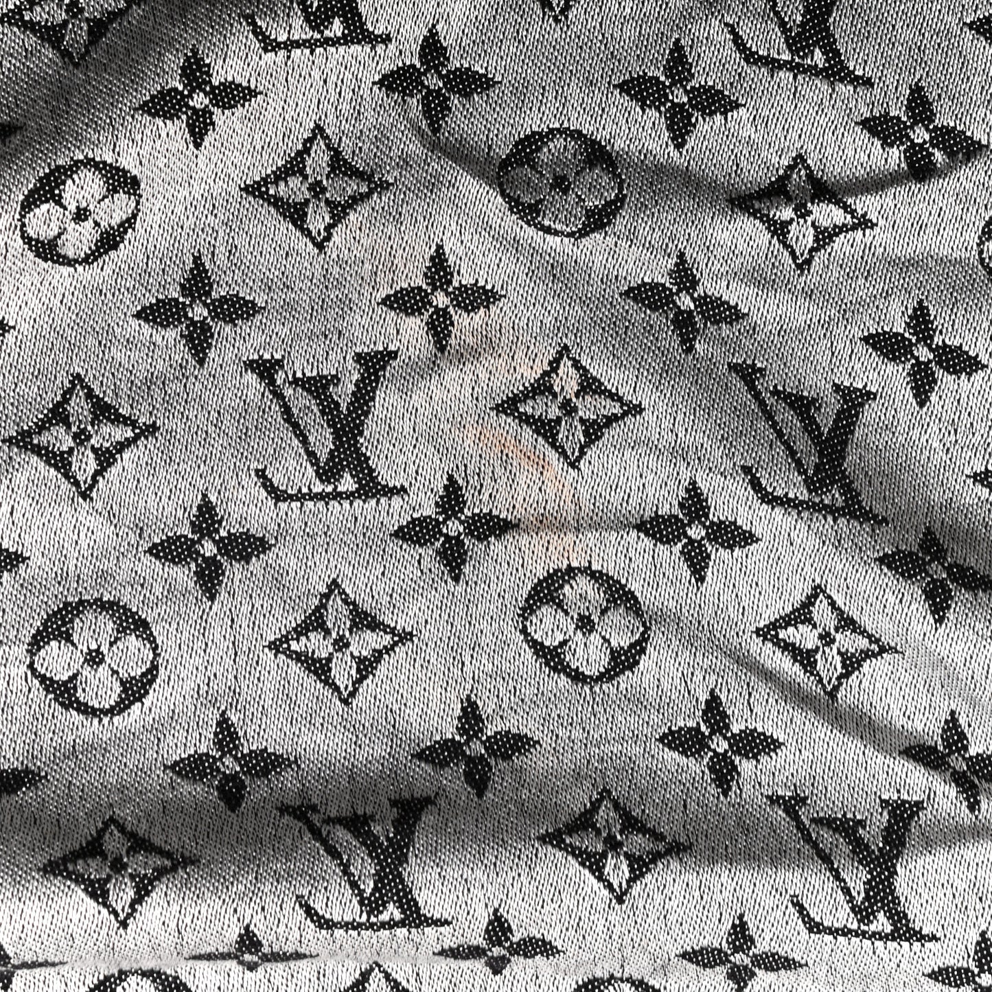 Silk Wool Monogram Denim Shawl Black