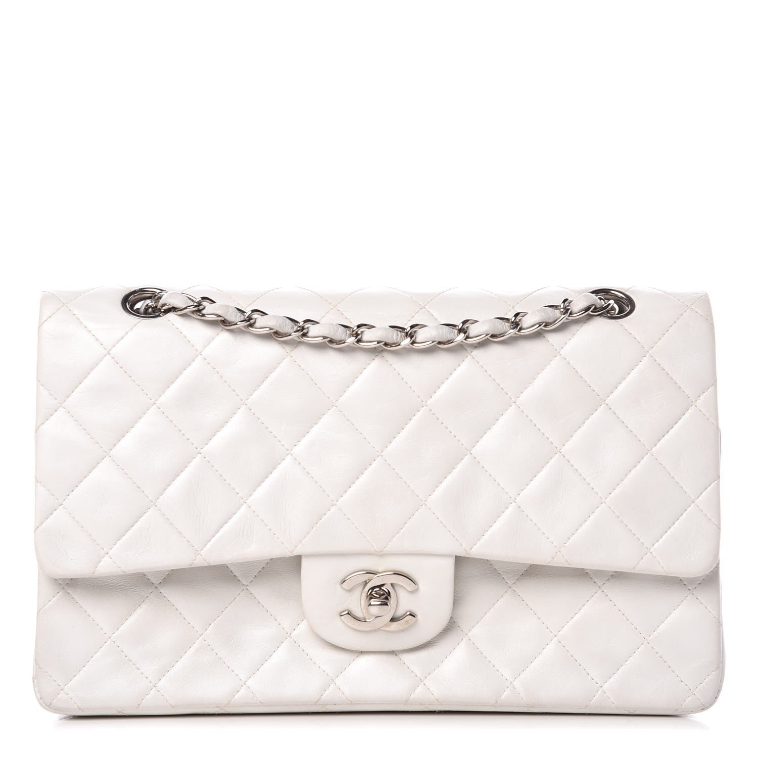 Chanel Lambskin Quilted Medium Double Flap White 1 of 16