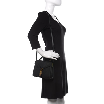 Saint Laurent Grain de Poudre Mini Classic Monogram Cassandra Top Handle Black Rouge Legion 2 of 9