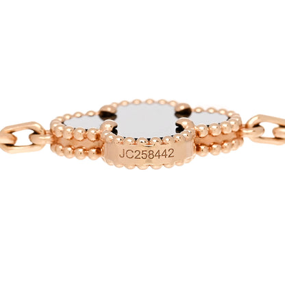 Van Cleef & Arpels 18K Rose Gold Black Onyx 5 Motifs Vintage Alhambra Bracelet 3 of 5