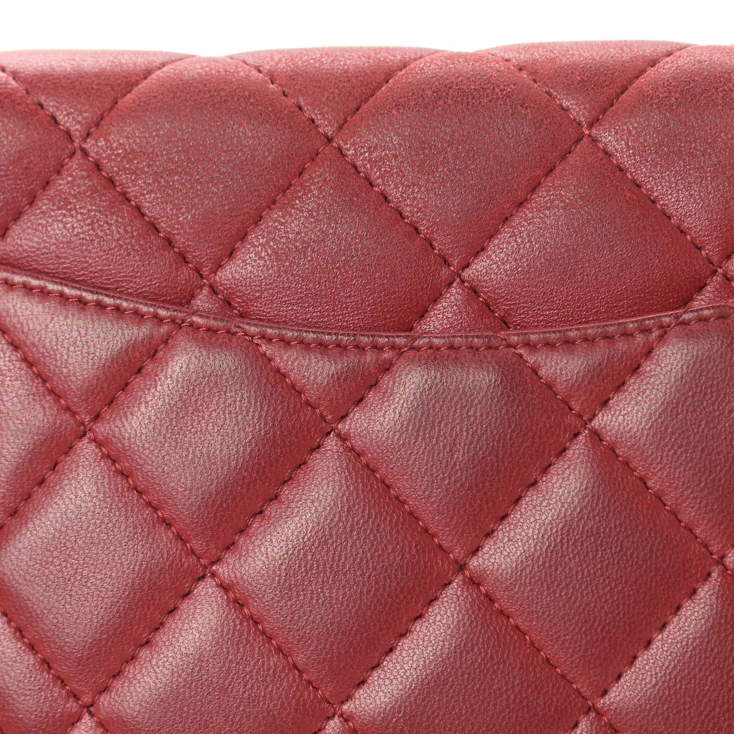 Chanel Lambskin Quilted Wallet On Chain WOC Red 14 of 14