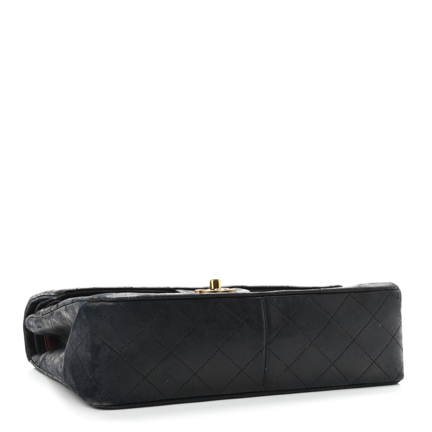 Lambskin Quilted Medium Double Flap Black