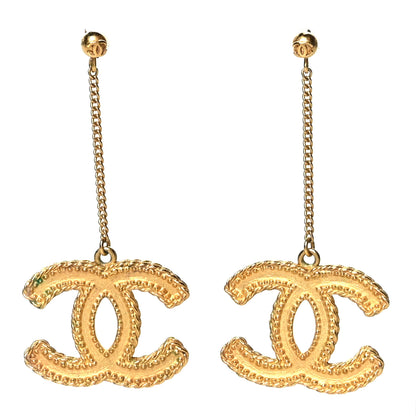 Chanel CC Drop Earrings Matte Gold 1 of 4