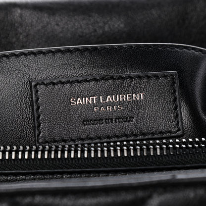 Saint Laurent Sheepskin Matelasse Chevron Monogram Monochrome Large College Satchel Black 6 of 9