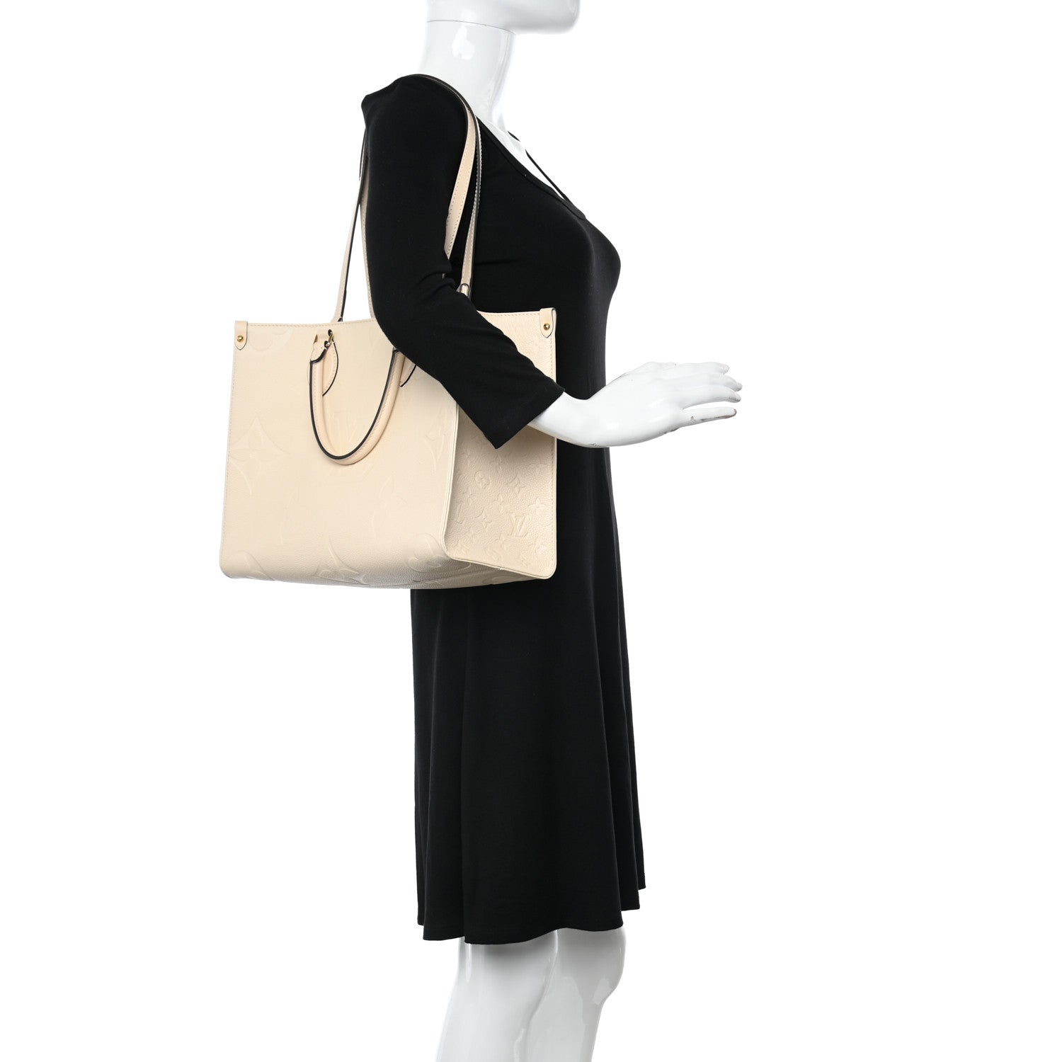 Louis Vuitton Empreinte Monogram Giant Onthego MM Creme 2 of 12