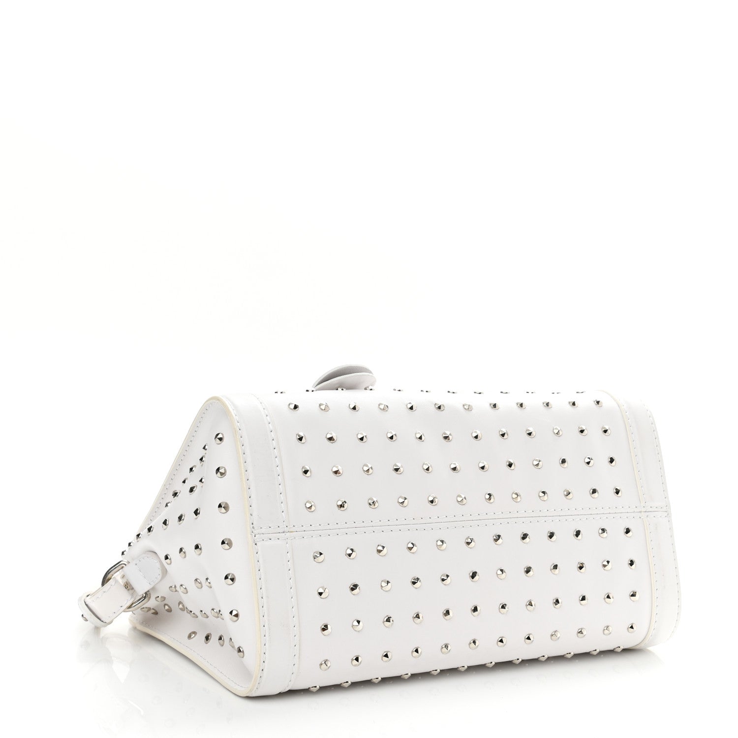 Alexander McQueen Calfskin Studded Padlock Tote White 4 of 14