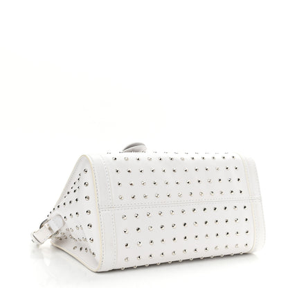 Alexander McQueen Calfskin Studded Padlock Tote White 4 of 14