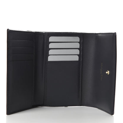 Christian Dior Metallic Patent Micro-Cannage Diorama Elancee Wallet Dark Blue 5 of 7