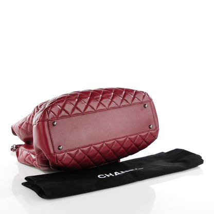 Chanel Caviar Quilted City Shopping Tote Dark Red 5 of 18