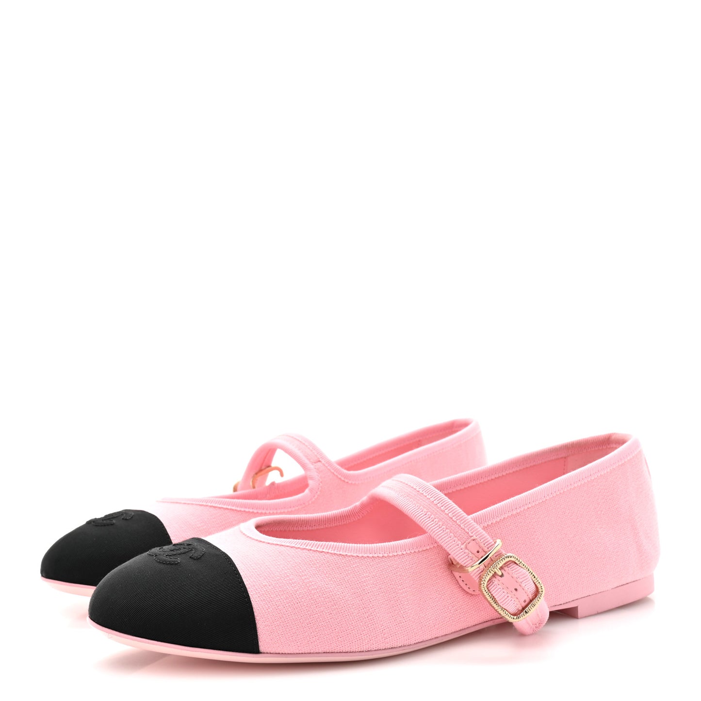 Fabric Grosgrain Mary Jane Flats 41 Light Pink Black