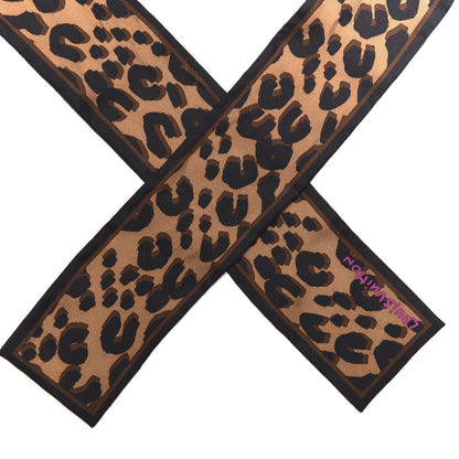 Louis Vuitton Silk Leopard Bandeau Scarf Marron 2 of 2