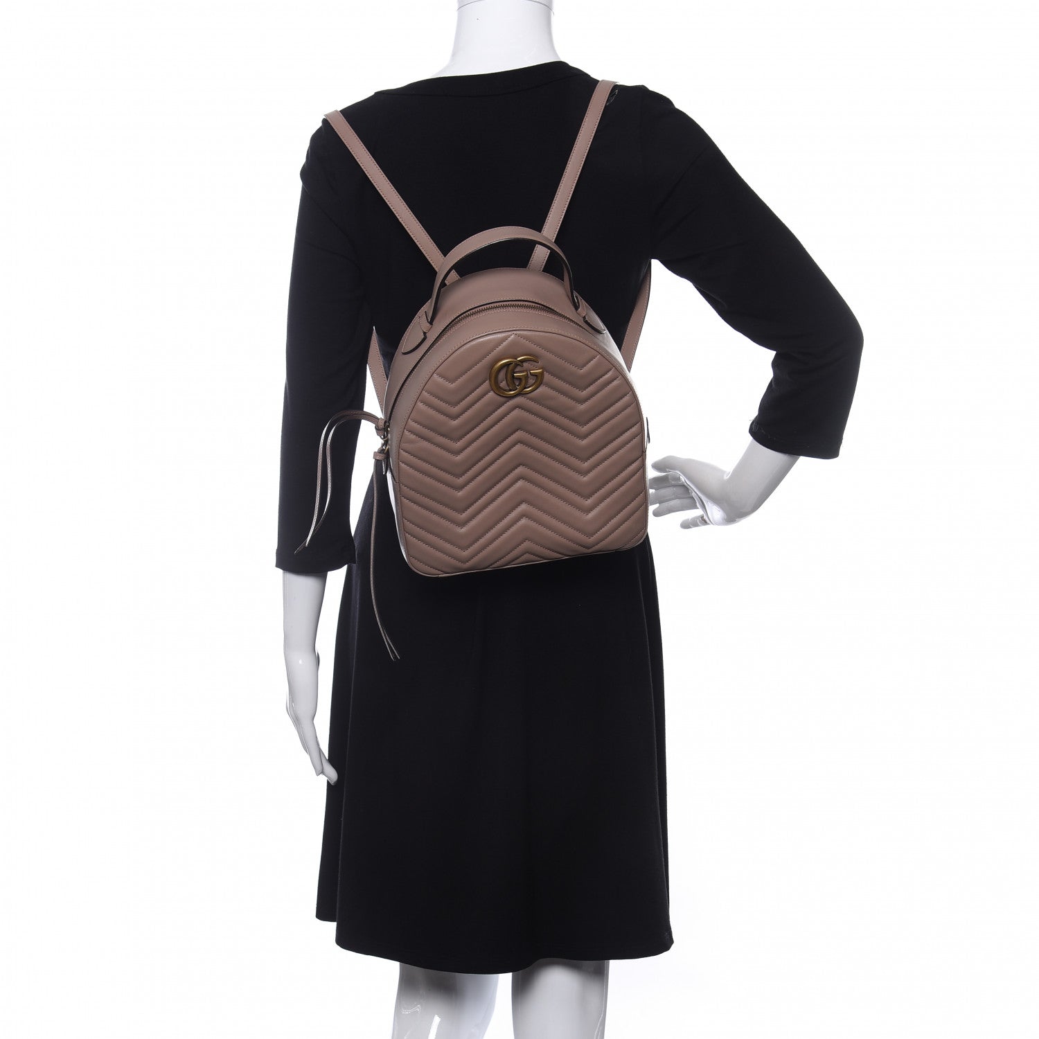 Gucci Calfskin Matelasse GG Marmont Backpack Porcelain Rose 2 of 10