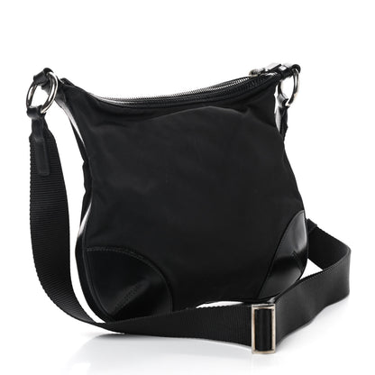 Prada Tessuto Nylon Calfskin Flat Messenger Bag Black 3 of 9