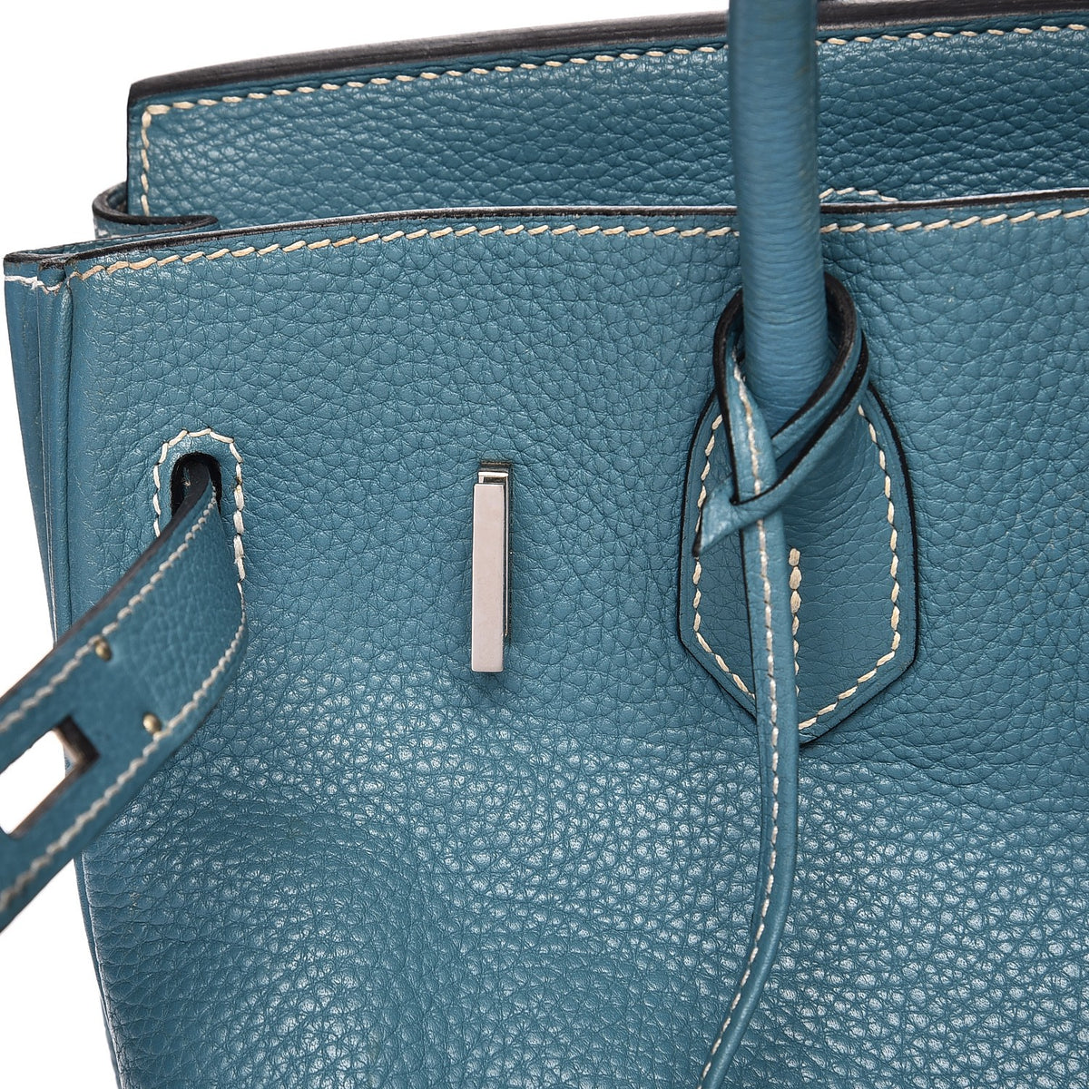 Hermes Taurillon Clemence Birkin 30 Blue Jean 22 of 35