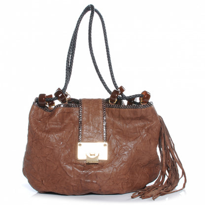 Jimmy Choo Biker Leather Elaphe Snake Trim Robin Bag 1 of 7