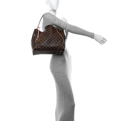 Louis Vuitton Damier Ebene Caissa Hobo Rose Ballerine 2 of 11