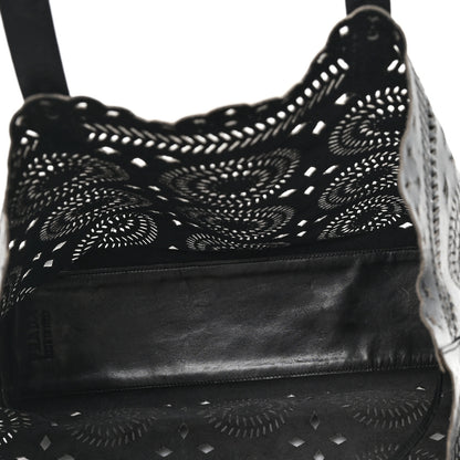 Prada City Calf Laser Cut Tote Black 6 of 12