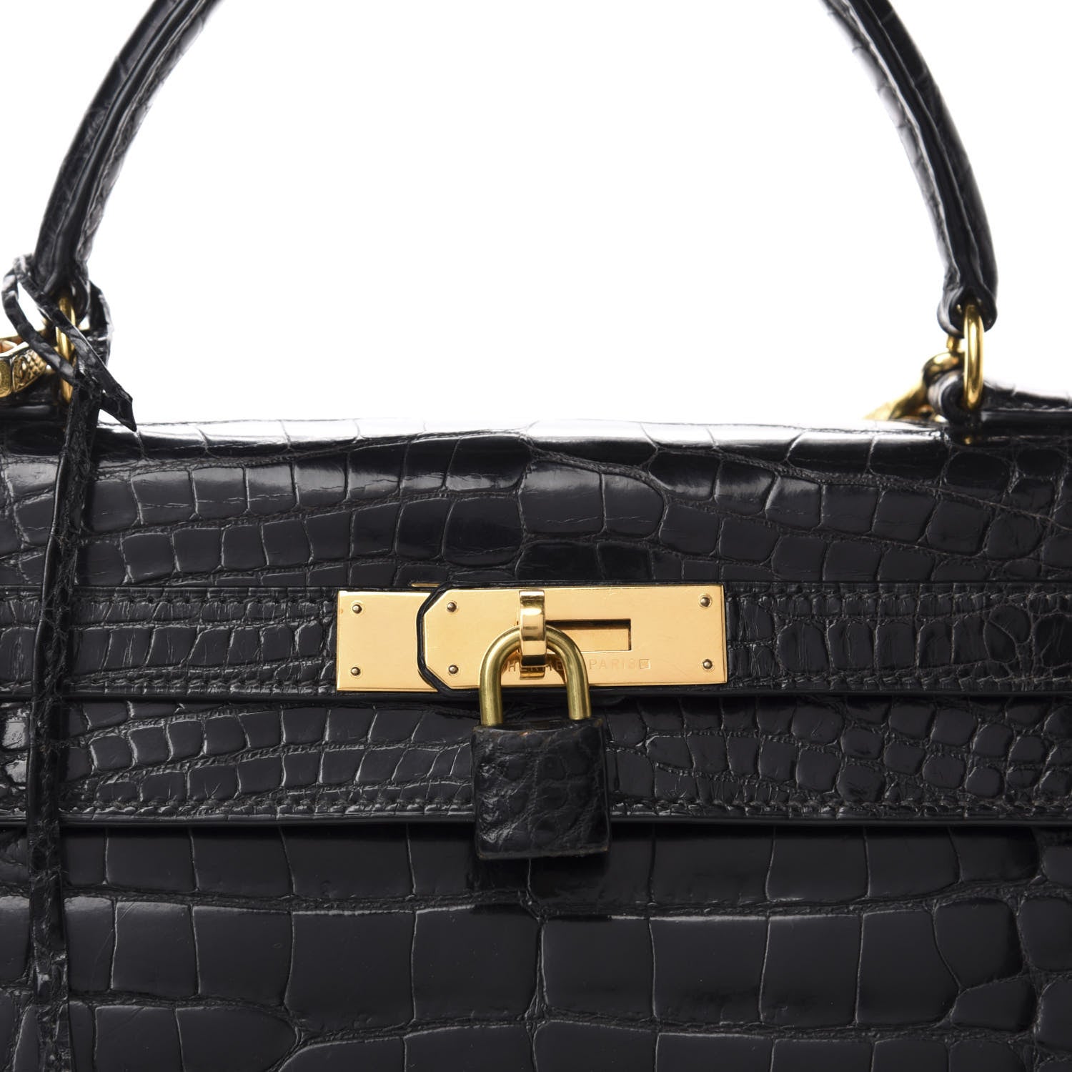 Hermes Shiny Alligator Kelly Sellier 28 Black 10 of 10