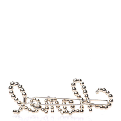 Chanel Metal Glass Swirling Pearls Hair Clip Gold 3 of 5