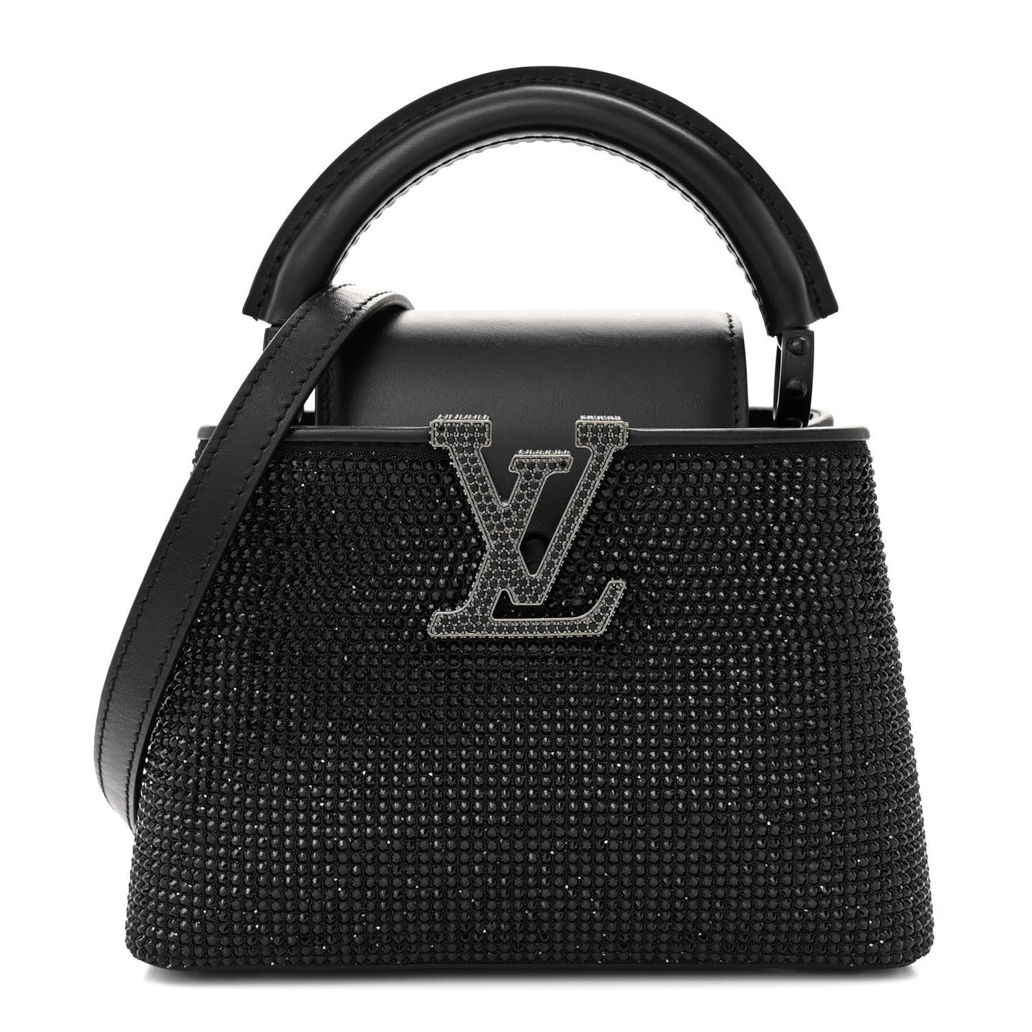 Swarovski Calfskin Capucines Mini Black