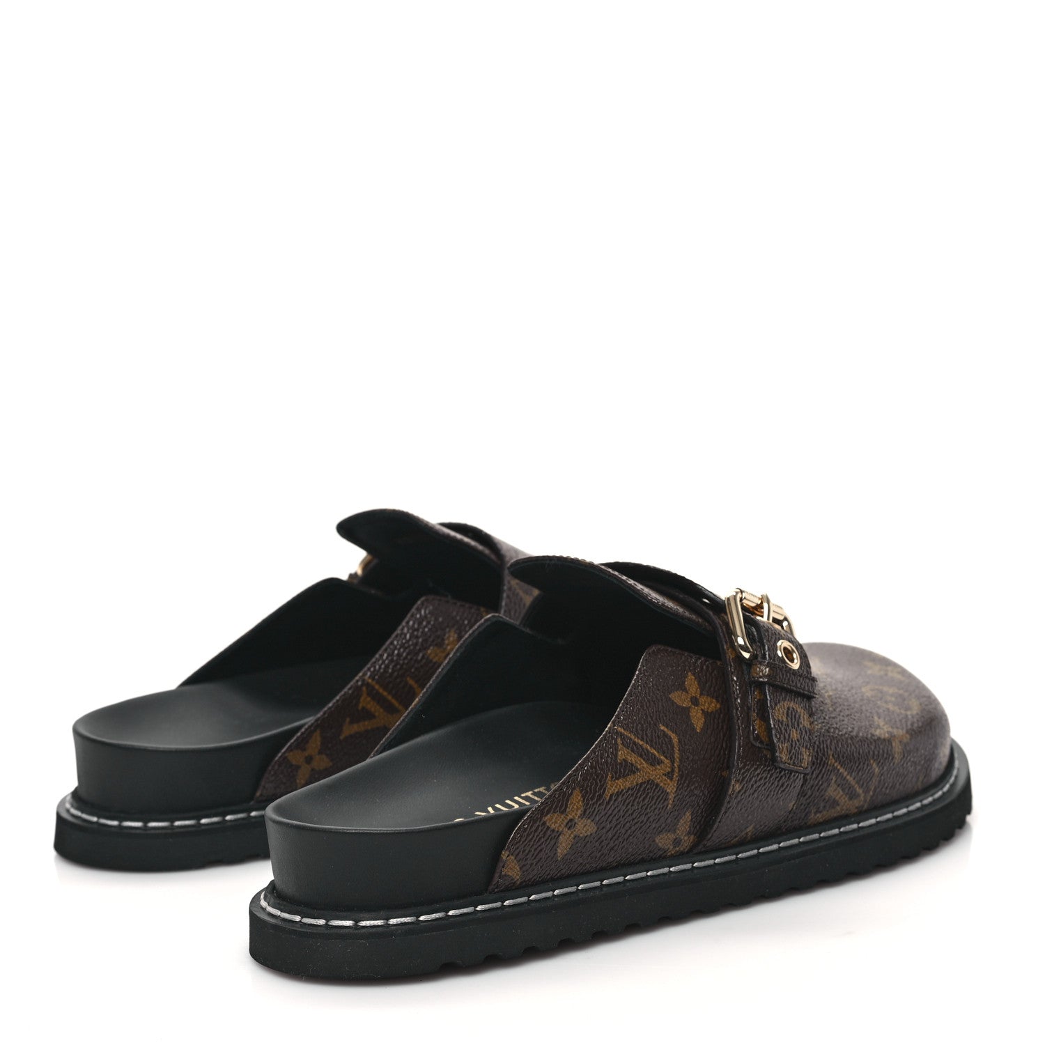 Louis Vuitton Patent Monogram Womens Cosy Flat Comfort Clog Mules 39 Brown 4 of 8