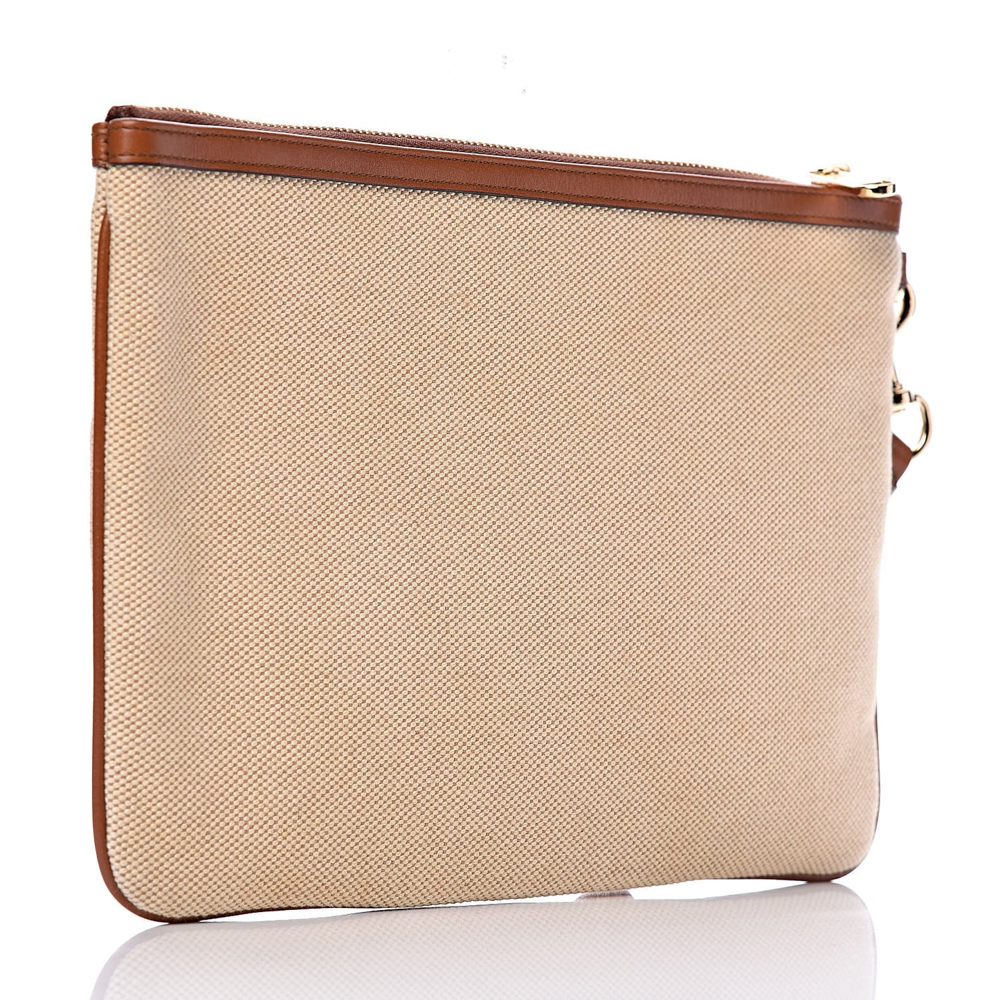 Vintage Canvas Web Pouch Sand Cuir