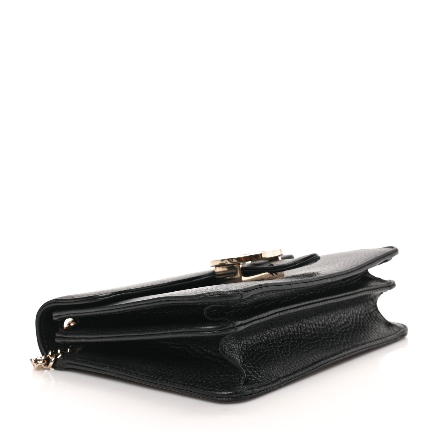 Dollar Calfskin Small Interlocking G Shoulder Bag Black