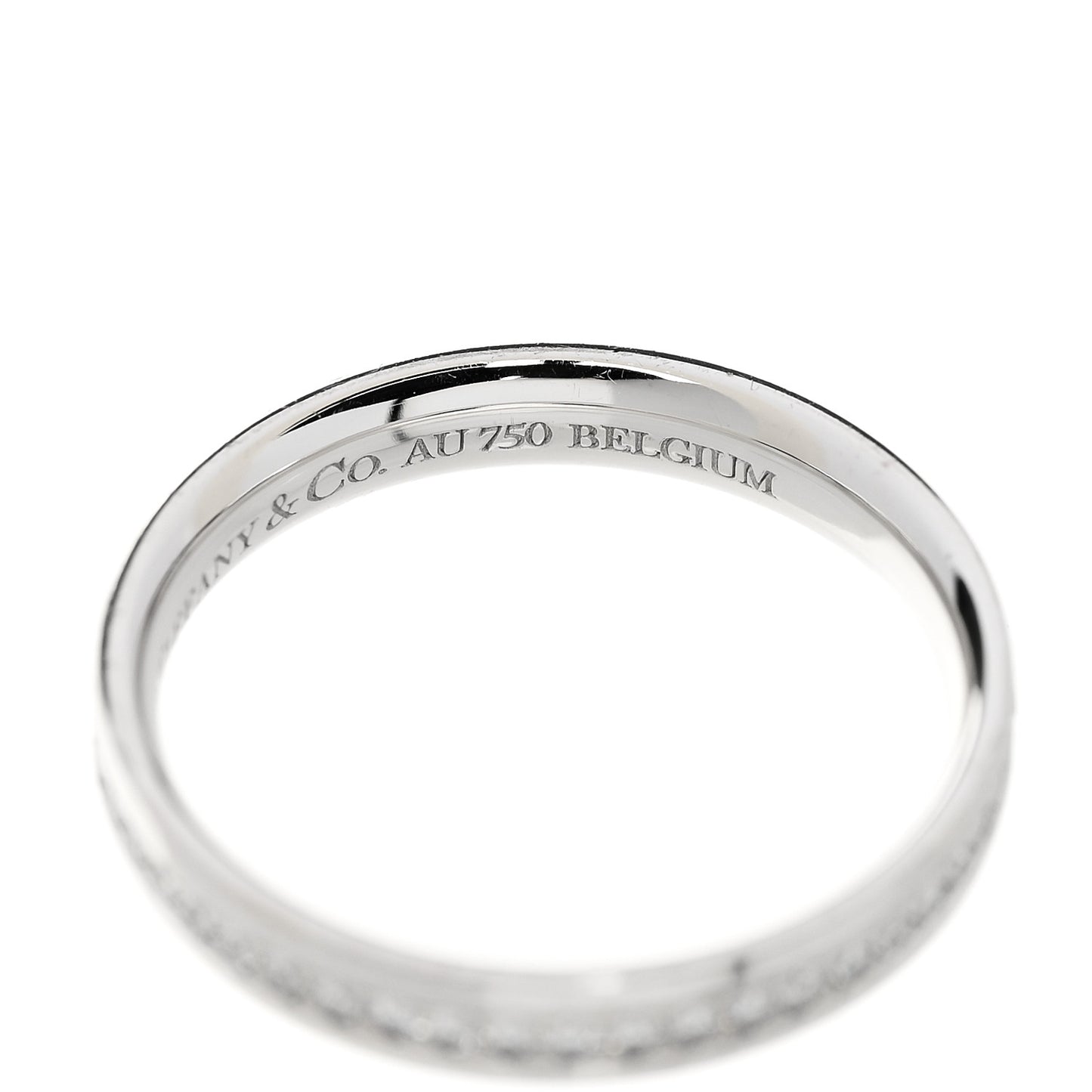18K White Gold Diamond .24ctw 3mm Eternity Band Ring 49 5