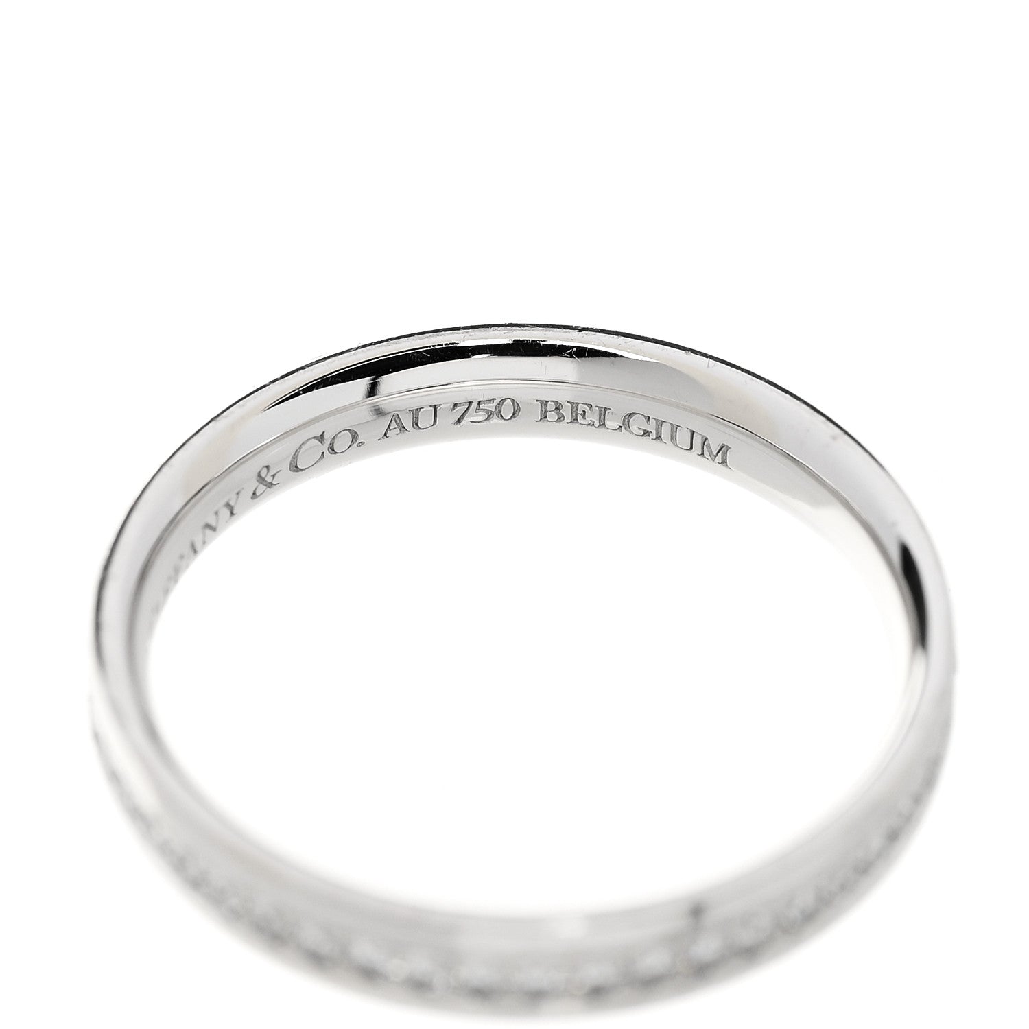 Tiffany 18K White Gold Diamond .24ctw 3mm Eternity Band Ring 49 5 5 of 5