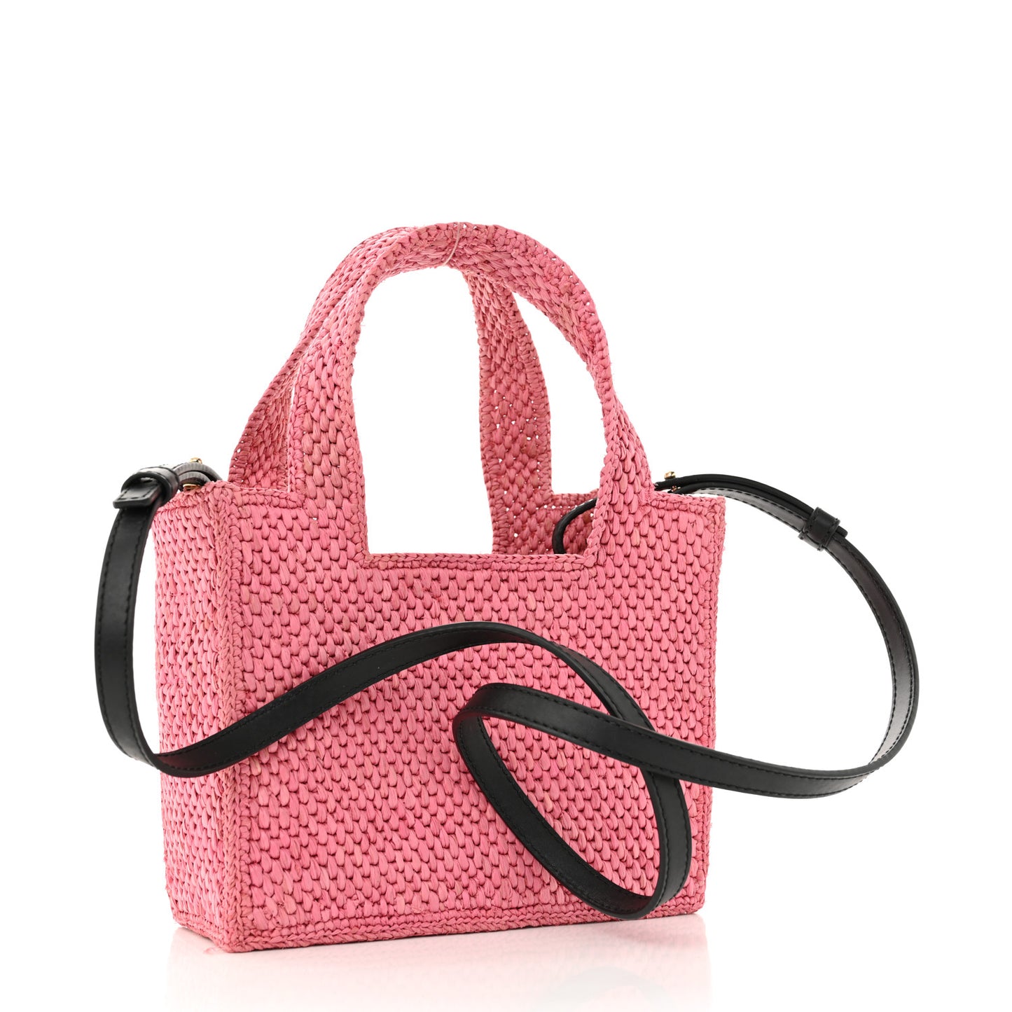 X PAULA'S IBIZA Raffia Font Tote Sunset Pink