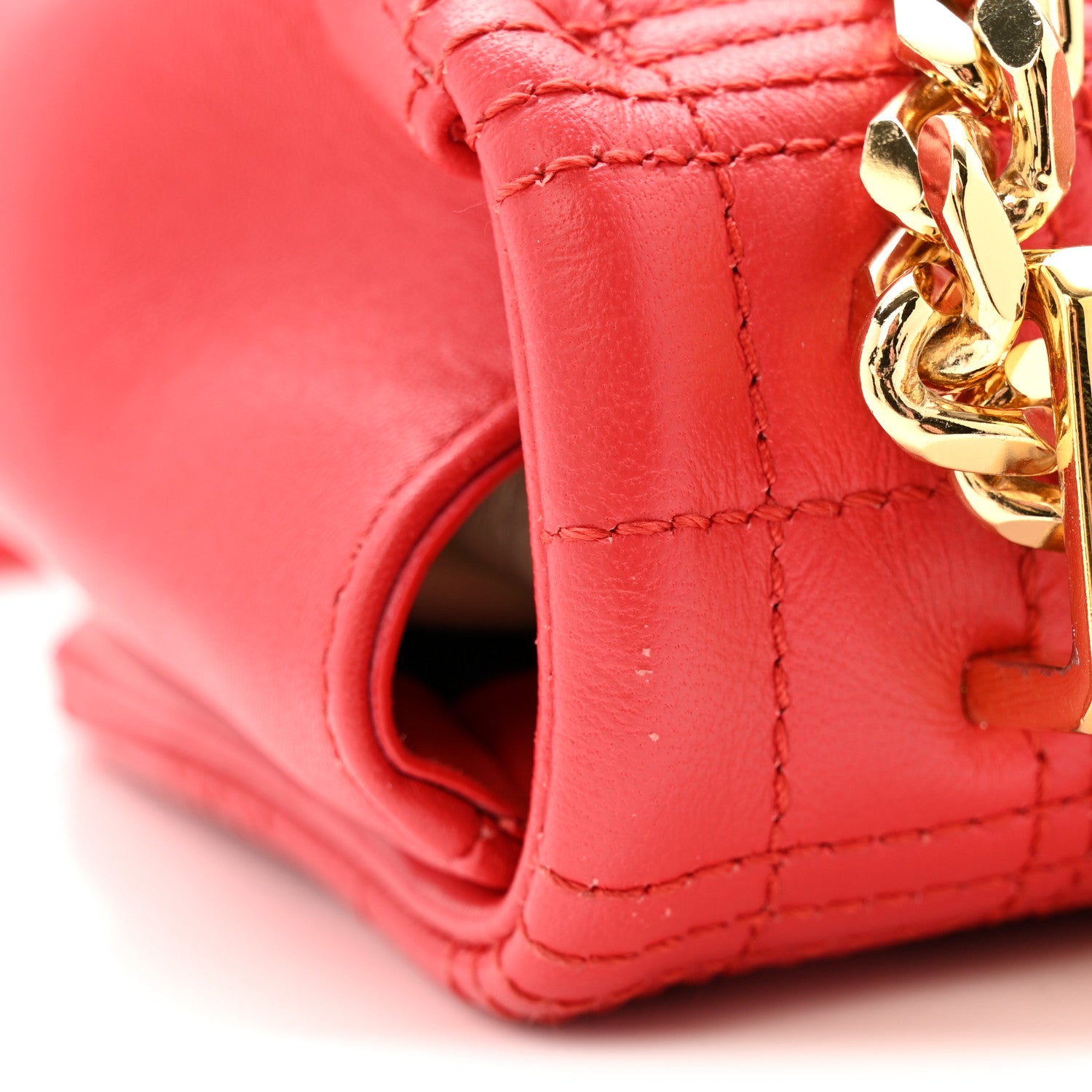 Burberry Lambskin Quilted Small Lola Bag Bright Red 14 of 15