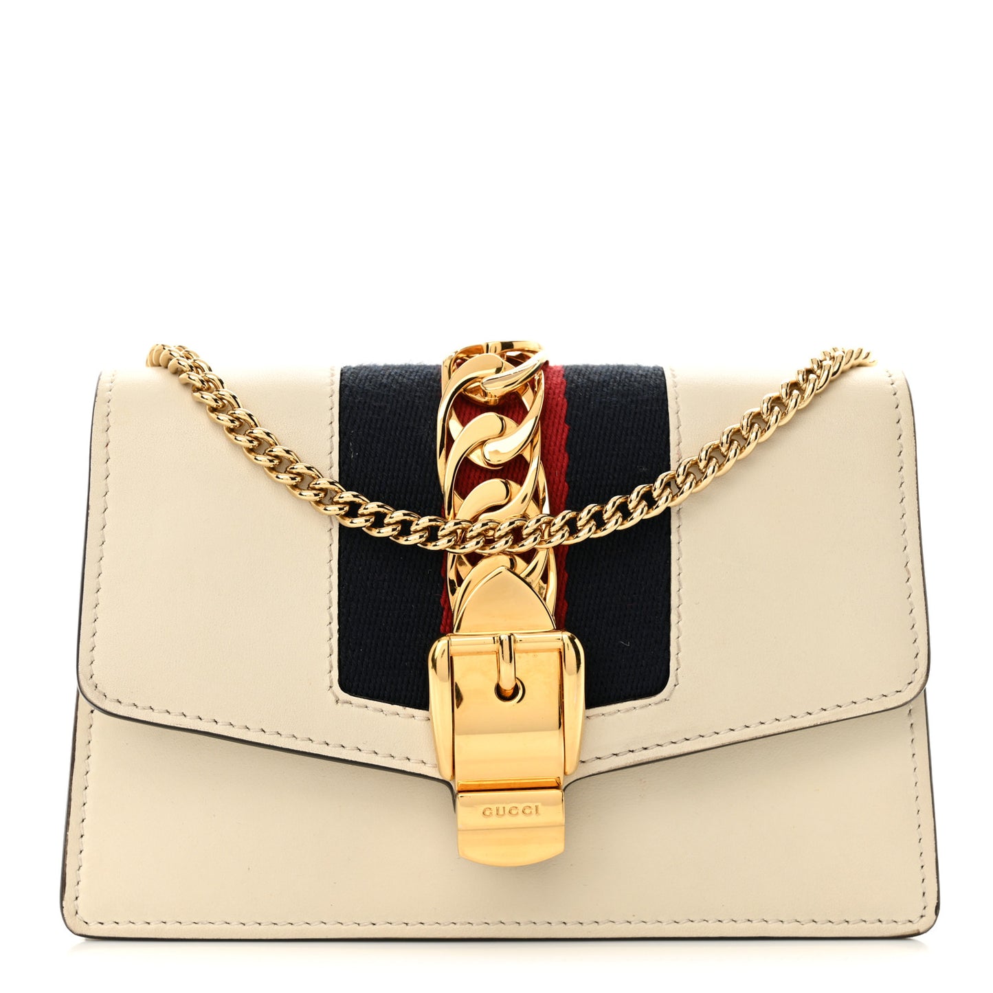Calfskin Super Mini Sylvie Chain Shoulder Bag White