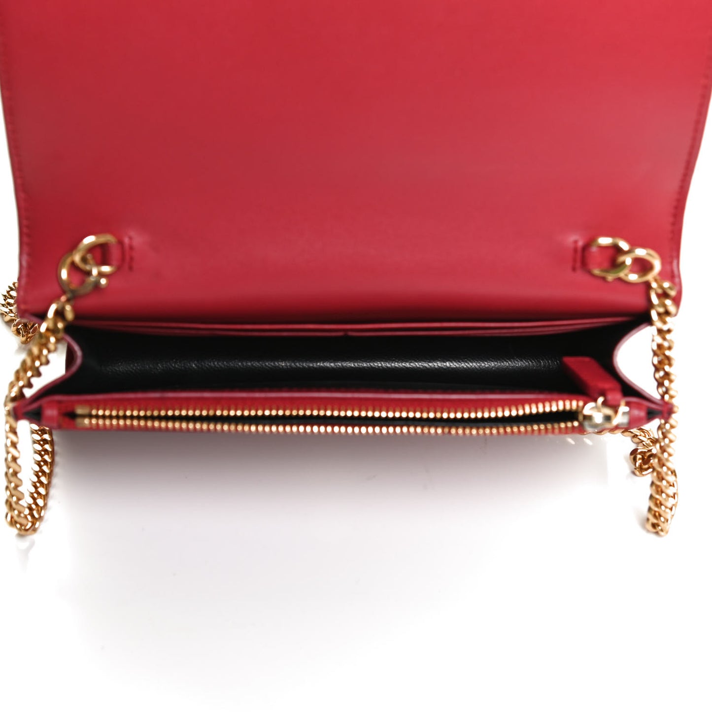 Smooth Calfskin Classic Monogram Kate Tassel Chain Wallet New Lipstick