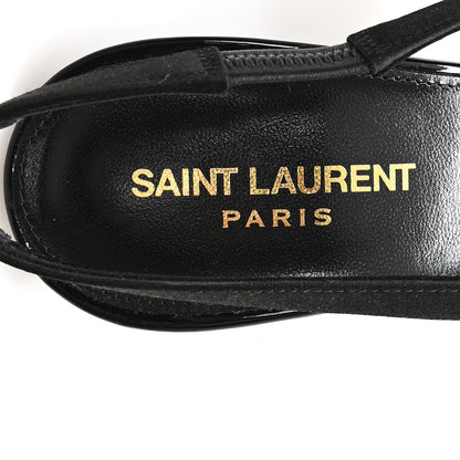 Saint Laurent Velluto Master Raso Regale Victoire 115 Slingback Pumps 40 Black 8 of 10