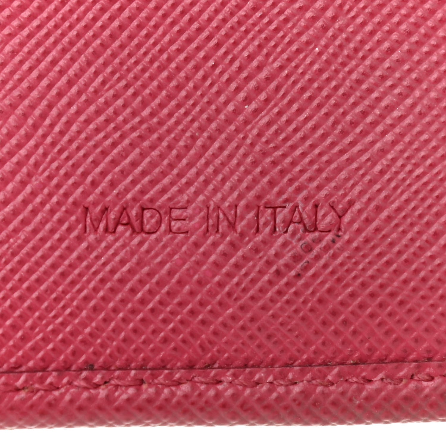 Prada Saffiano Metal Tri-Fold Wallet Peonia 7 of 9