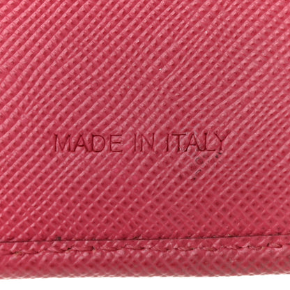 Prada Saffiano Metal Tri-Fold Wallet Peonia 7 of 9