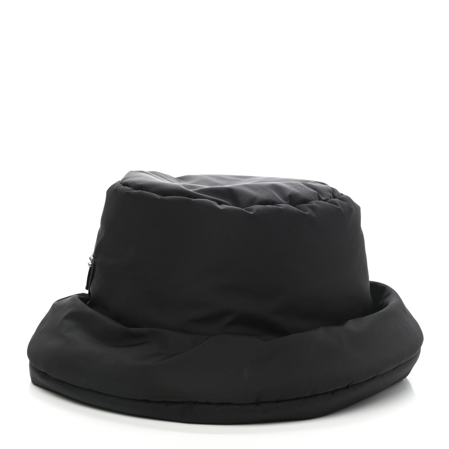 Prada Re-Nylon Metal Triangle Logo Padded Mens Bucket Hat XL Black 4 of 8