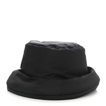 Prada Re-Nylon Metal Triangle Logo Padded Mens Bucket Hat XL Black 4 of 8