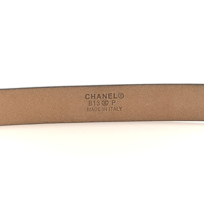 Chanel Glitter Calfskin CC Logo Skinny Belt 85 34 Black 4 of 8
