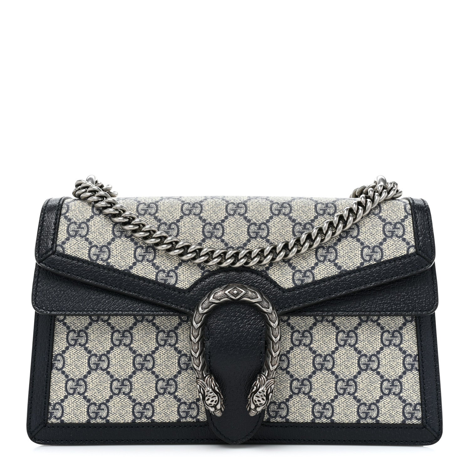 Gucci GG Supreme Monogram Textured Dollar Calfskin Small Dionysus Shoulder Bag Beige Blue 1 of 15