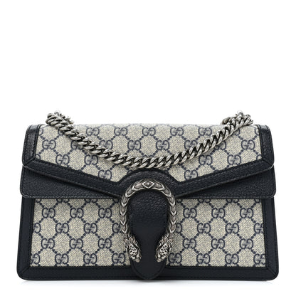 Gucci GG Supreme Monogram Textured Dollar Calfskin Small Dionysus Shoulder Bag Beige Blue 1 of 15