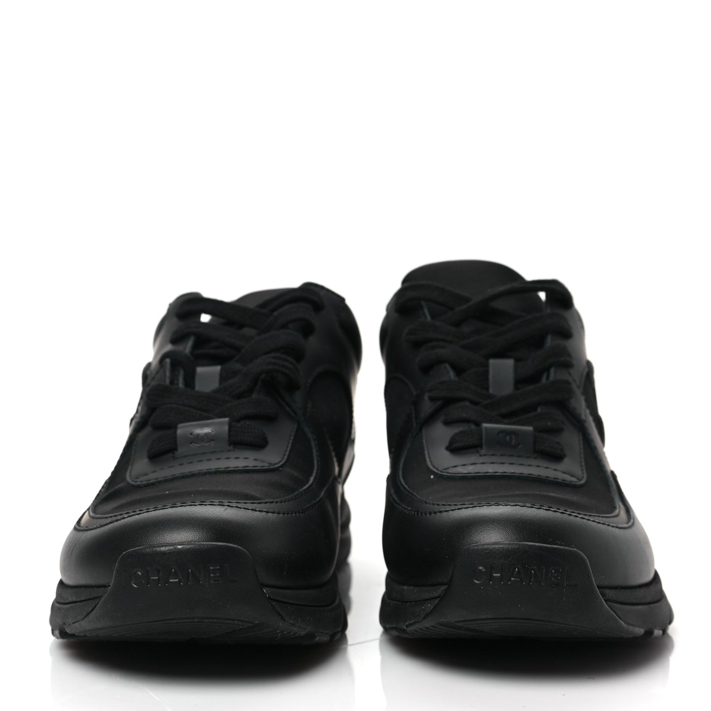 Lambskin Fabric CC Sneakers 39 Black