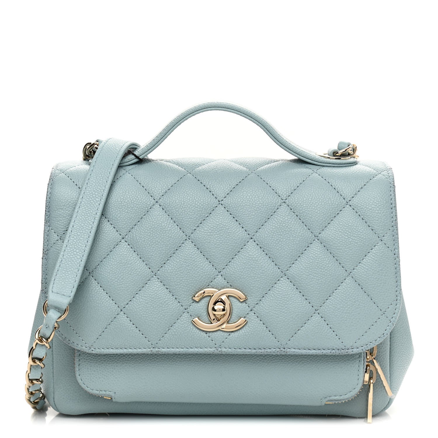 Chanel Caviar Quilted Medium Business Affinity Flap Light Blue 1 of 11