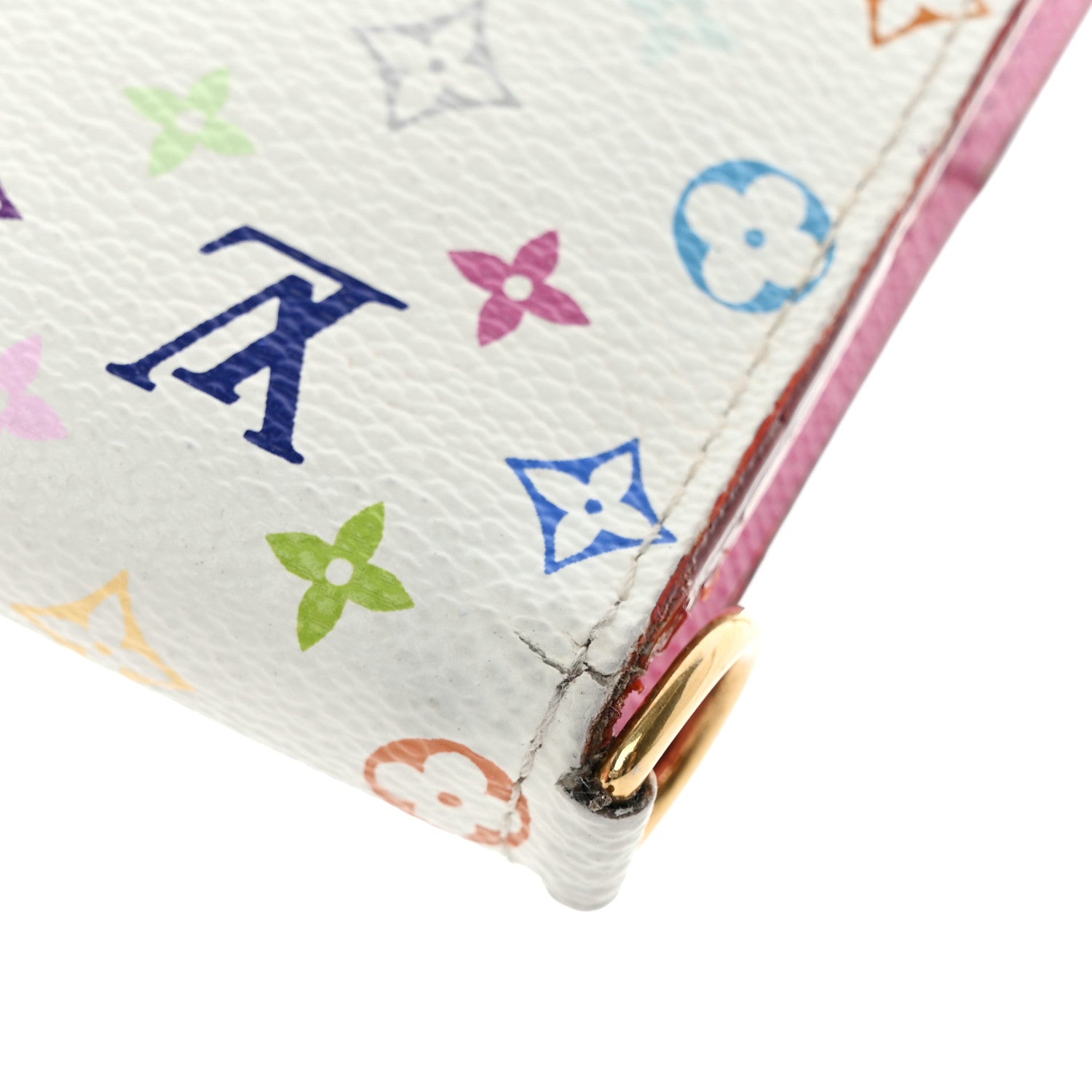 Louis Vuitton Monogram Multicolor Insolite Wallet White Litchi 10 of 14