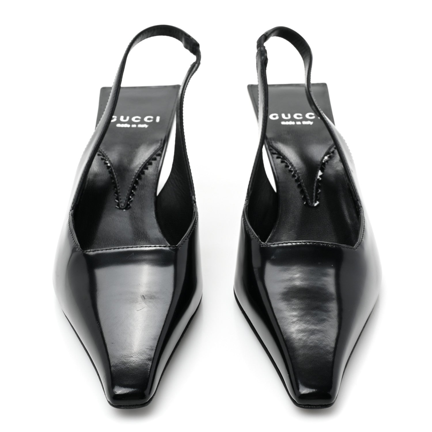 Gucci Nappa Mallory Pointed Toe Slingback Sandal 35 Black 2 of 10