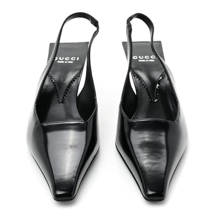 Gucci Nappa Mallory Pointed Toe Slingback Sandal 35 Black 2 of 10