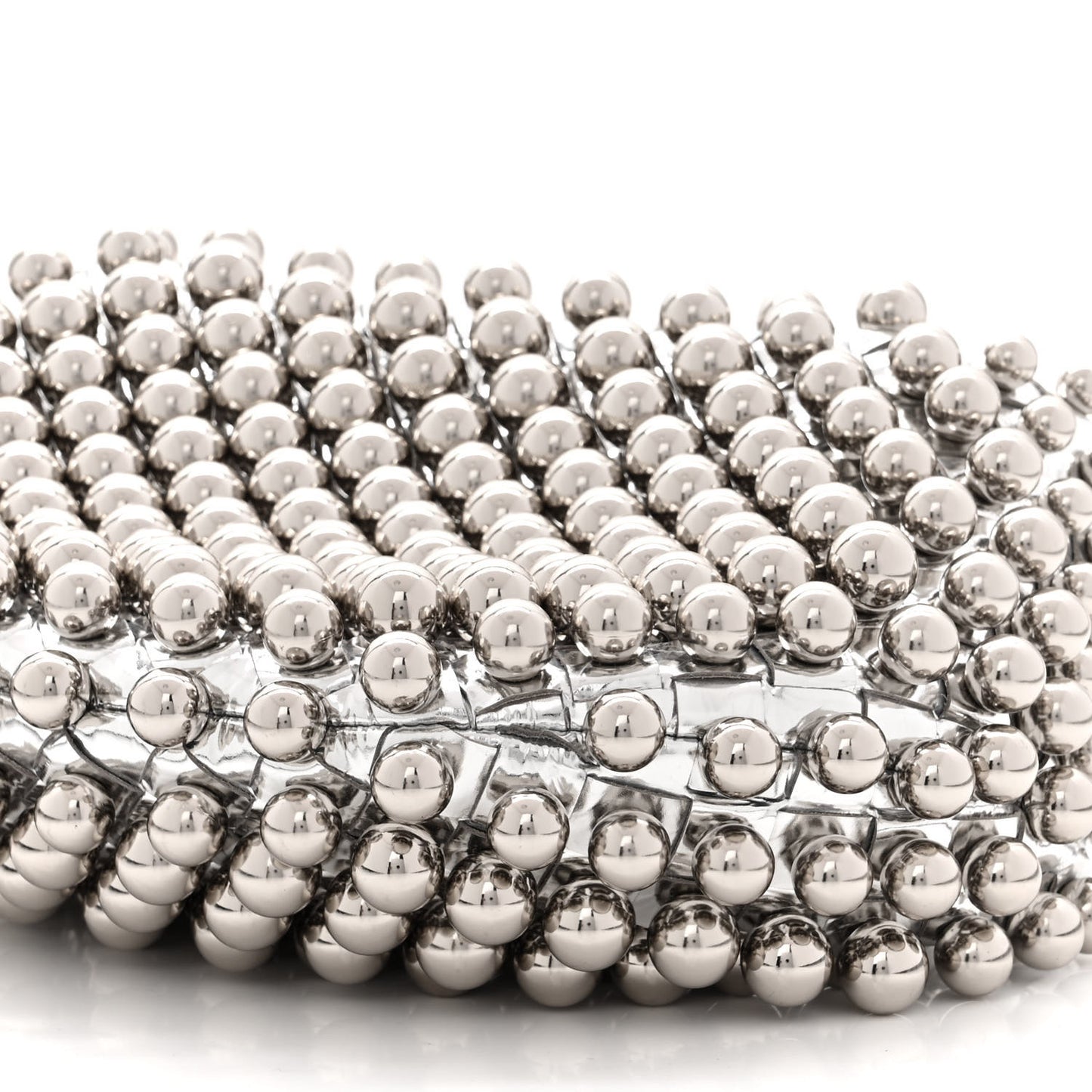 Metallic Nappa Studded Intrecciato Mini Jodie Silver