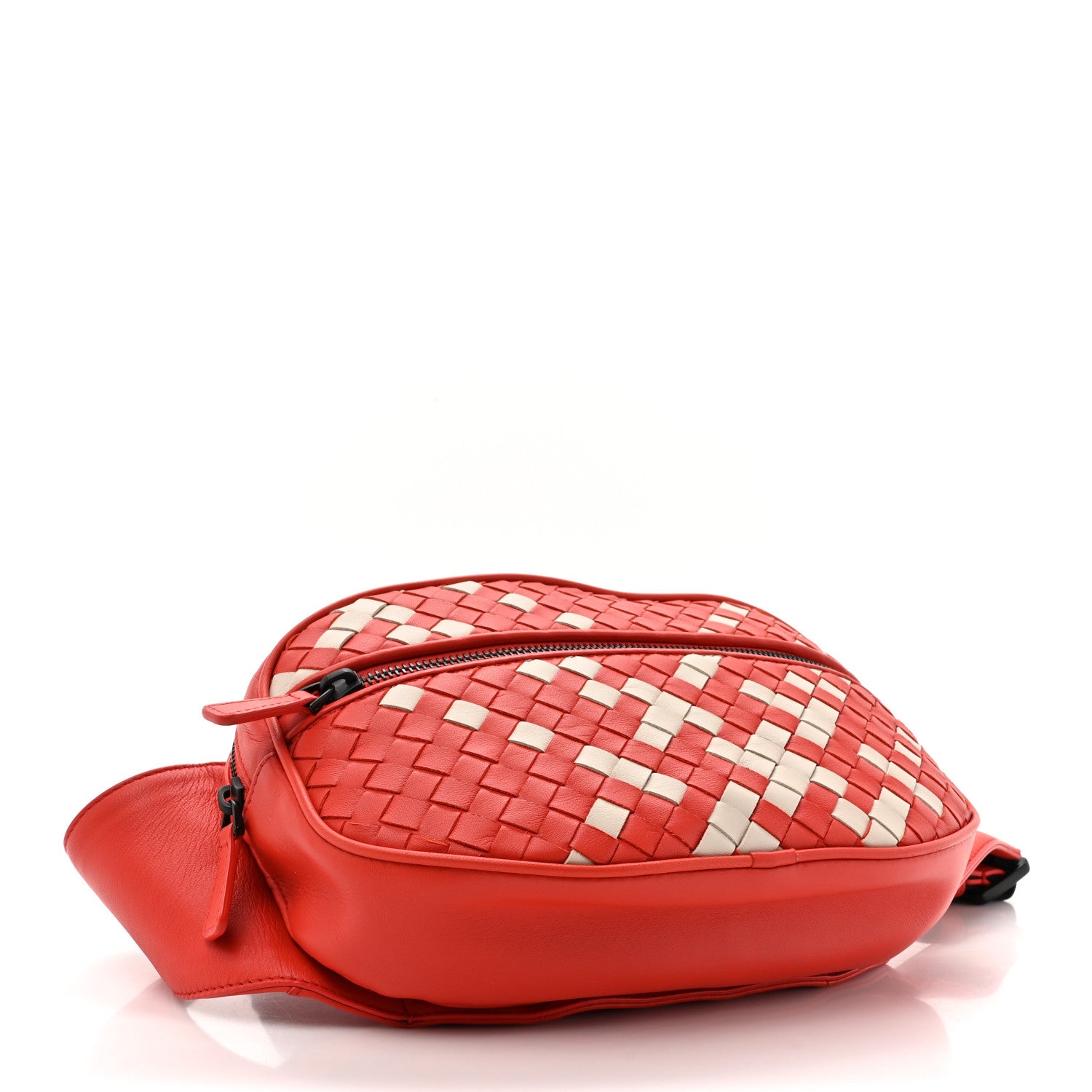 Bottega Veneta Nappa Intrecciato Belt Bag Red White 4 of 11